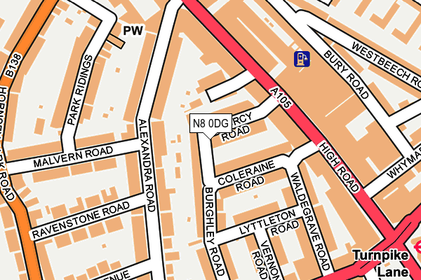 N8 0DG map - OS OpenMap – Local (Ordnance Survey) N8 0DG map - OS OpenMap – Local (Ordnance Survey)