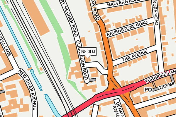 N8 0DJ map - OS OpenMap – Local (Ordnance Survey) N8 0DJ map - OS OpenMap – Local (Ordnance Survey)