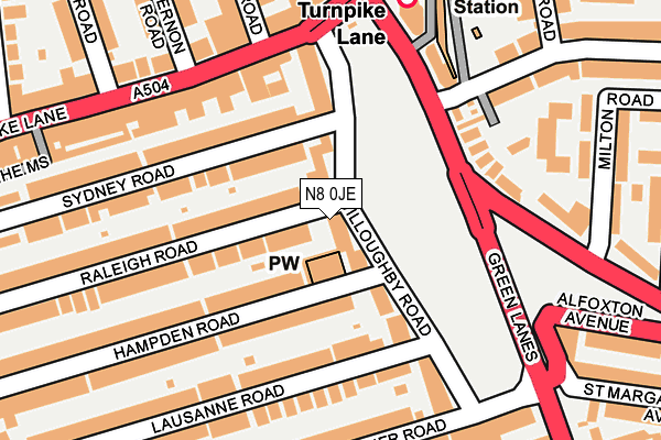 N8 0JE map - OS OpenMap – Local (Ordnance Survey) N8 0JE map - OS OpenMap – Local (Ordnance Survey)