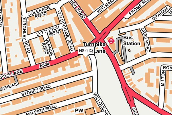 N8 0JQ map - OS OpenMap – Local (Ordnance Survey)