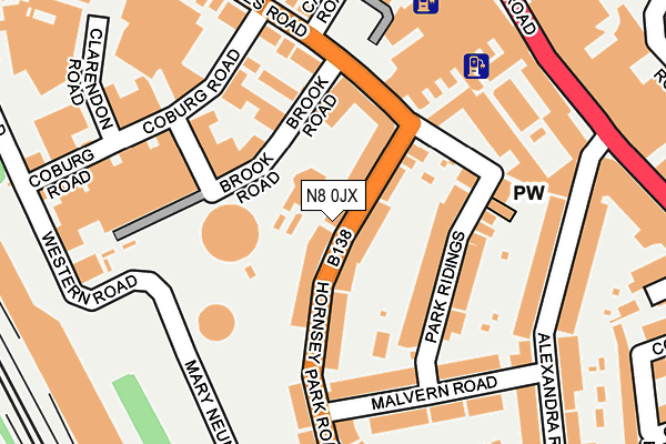 N8 0JX map - OS OpenMap – Local (Ordnance Survey) N8 0JX map - OS OpenMap – Local (Ordnance Survey)