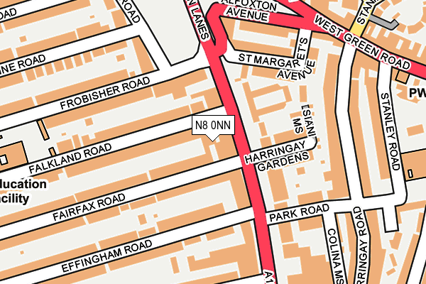 N8 0NN map - OS OpenMap – Local (Ordnance Survey) N8 0NN map - OS OpenMap – Local (Ordnance Survey)