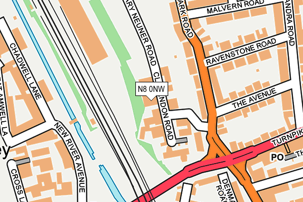 N8 0NW map - OS OpenMap – Local (Ordnance Survey) N8 0NW map - OS OpenMap – Local (Ordnance Survey)