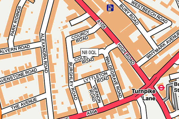 N8 0QL map - OS OpenMap – Local (Ordnance Survey)