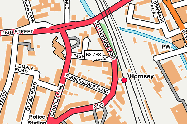 N8 7BS map - OS OpenMap – Local (Ordnance Survey) N8 7BS map - OS OpenMap – Local (Ordnance Survey)