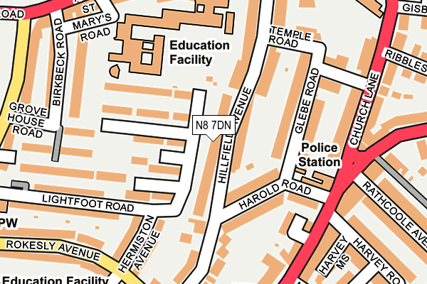 N8 7DN map - OS OpenMap – Local (Ordnance Survey) N8 7DN map - OS OpenMap – Local (Ordnance Survey)