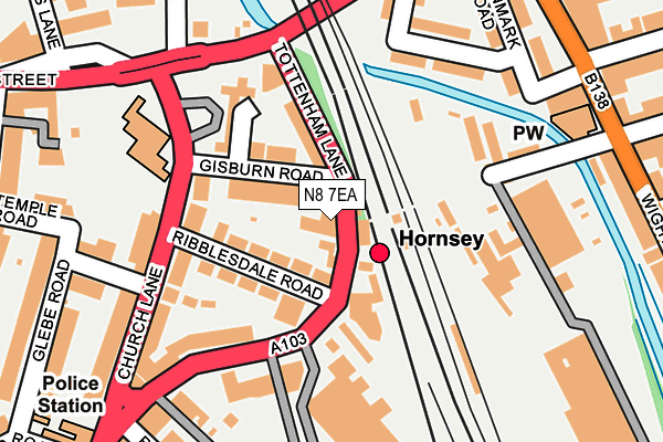 N8 7EA map - OS OpenMap – Local (Ordnance Survey) N8 7EA map - OS OpenMap – Local (Ordnance Survey)