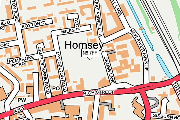 N8 7FF map - OS OpenMap – Local (Ordnance Survey) N8 7FF map - OS OpenMap – Local (Ordnance Survey)