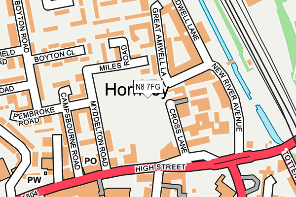 N8 7FG map - OS OpenMap – Local (Ordnance Survey) N8 7FG map - OS OpenMap – Local (Ordnance Survey)
