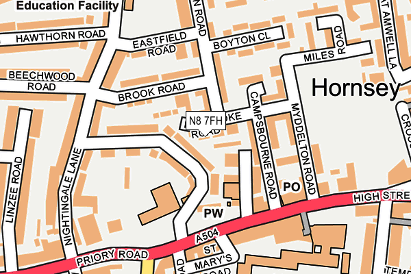N8 7FH map - OS OpenMap – Local (Ordnance Survey) N8 7FH map - OS OpenMap – Local (Ordnance Survey)