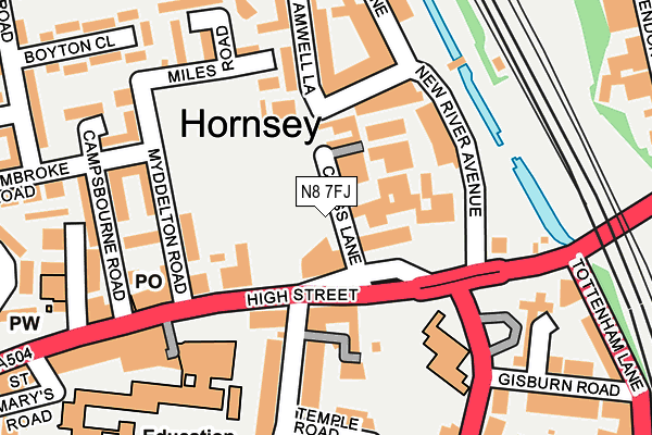 N8 7FJ map - OS OpenMap – Local (Ordnance Survey) N8 7FJ map - OS OpenMap – Local (Ordnance Survey)