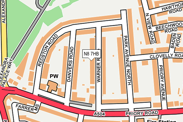 N8 7HB map - OS OpenMap – Local (Ordnance Survey) N8 7HB map - OS OpenMap – Local (Ordnance Survey)