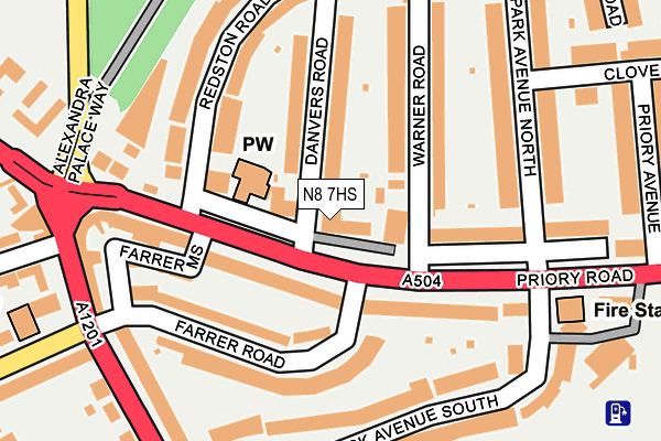 N8 7HS map - OS OpenMap – Local (Ordnance Survey) N8 7HS map - OS OpenMap – Local (Ordnance Survey)