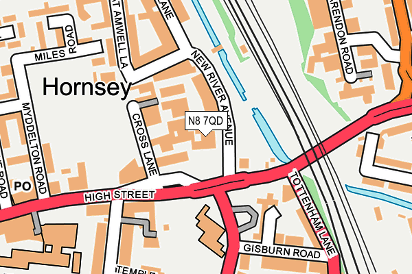 N8 7QD map - OS OpenMap – Local (Ordnance Survey) N8 7QD map - OS OpenMap – Local (Ordnance Survey)