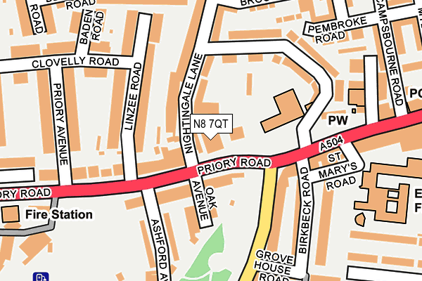 N8 7QT map - OS OpenMap – Local (Ordnance Survey) N8 7QT map - OS OpenMap – Local (Ordnance Survey)