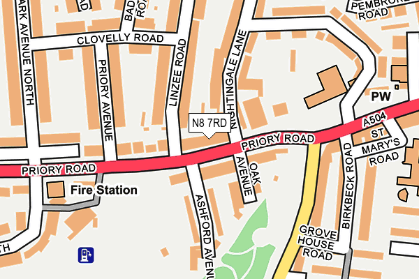 N8 7RD map - OS OpenMap – Local (Ordnance Survey) N8 7RD map - OS OpenMap – Local (Ordnance Survey)
