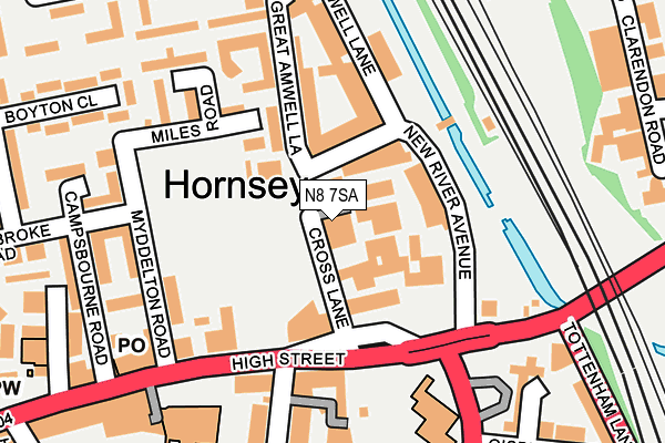 N8 7SA map - OS OpenMap – Local (Ordnance Survey) N8 7SA map - OS OpenMap – Local (Ordnance Survey)