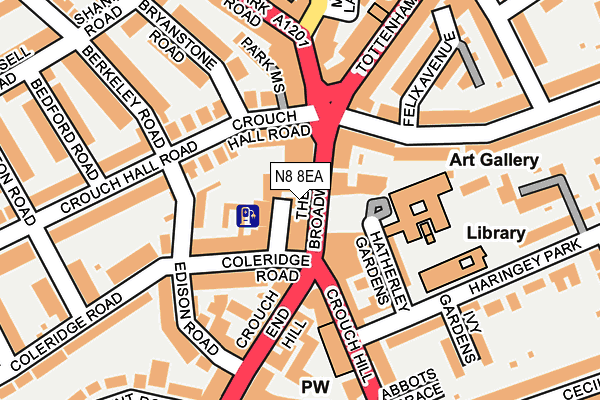 N8 8EA map - OS OpenMap – Local (Ordnance Survey) N8 8EA map - OS OpenMap – Local (Ordnance Survey)