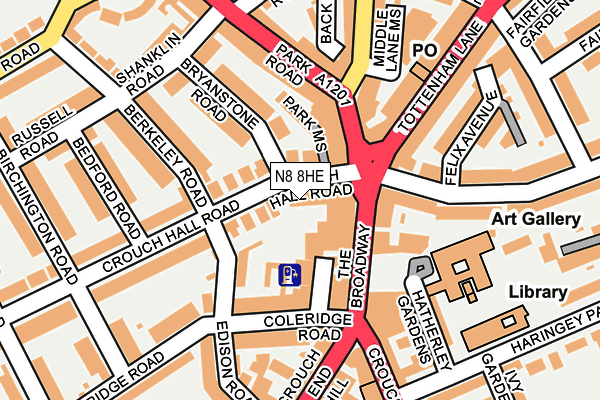 N8 8HE map - OS OpenMap – Local (Ordnance Survey) N8 8HE map - OS OpenMap – Local (Ordnance Survey)