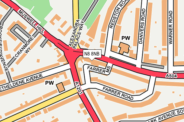 N8 8NB map - OS OpenMap – Local (Ordnance Survey) N8 8NB map - OS OpenMap – Local (Ordnance Survey)