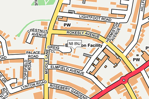 N8 8NJ map - OS OpenMap – Local (Ordnance Survey) N8 8NJ map - OS OpenMap – Local (Ordnance Survey)