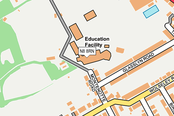 N8 8RN map - OS OpenMap – Local (Ordnance Survey) N8 8RN map - OS OpenMap – Local (Ordnance Survey)