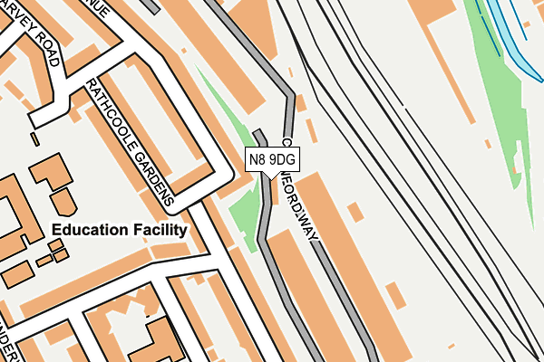 N8 9DG map - OS OpenMap – Local (Ordnance Survey) N8 9DG map - OS OpenMap – Local (Ordnance Survey)
