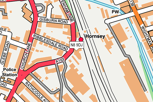 N8 9DJ map - OS OpenMap – Local (Ordnance Survey) N8 9DJ map - OS OpenMap – Local (Ordnance Survey)