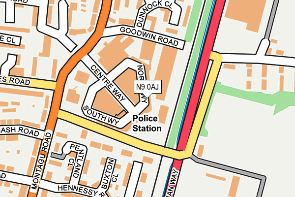 N9 0AJ map - OS OpenMap – Local (Ordnance Survey) N9 0AJ map - OS OpenMap – Local (Ordnance Survey)