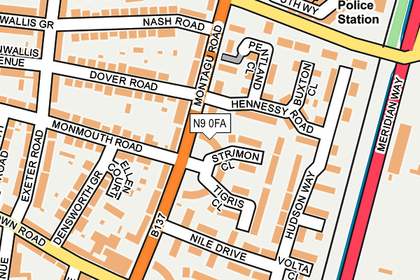 N9 0FA map - OS OpenMap – Local (Ordnance Survey) N9 0FA map - OS OpenMap – Local (Ordnance Survey)
