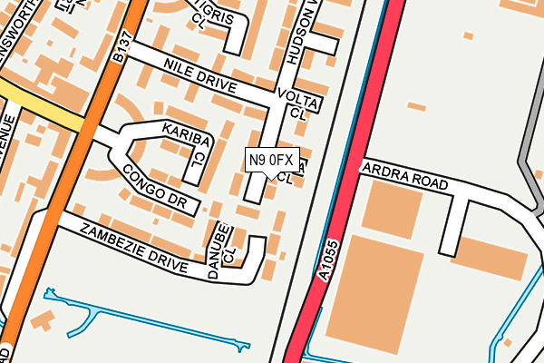 N9 0FX map - OS OpenMap – Local (Ordnance Survey) N9 0FX map - OS OpenMap – Local (Ordnance Survey)