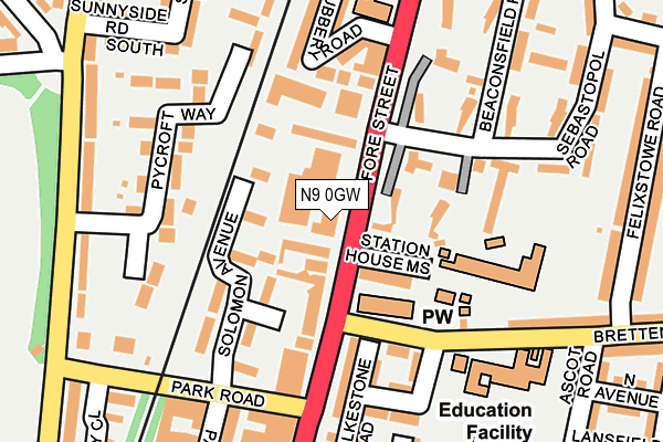 N9 0GW map - OS OpenMap – Local (Ordnance Survey) N9 0GW map - OS OpenMap – Local (Ordnance Survey)