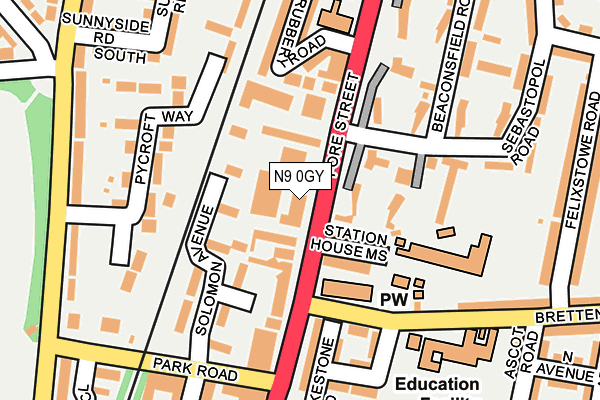 N9 0GY map - OS OpenMap – Local (Ordnance Survey) N9 0GY map - OS OpenMap – Local (Ordnance Survey)