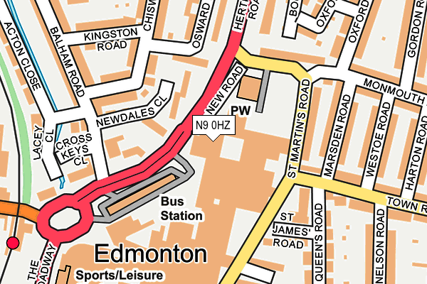 N9 0HZ map - OS OpenMap – Local (Ordnance Survey)