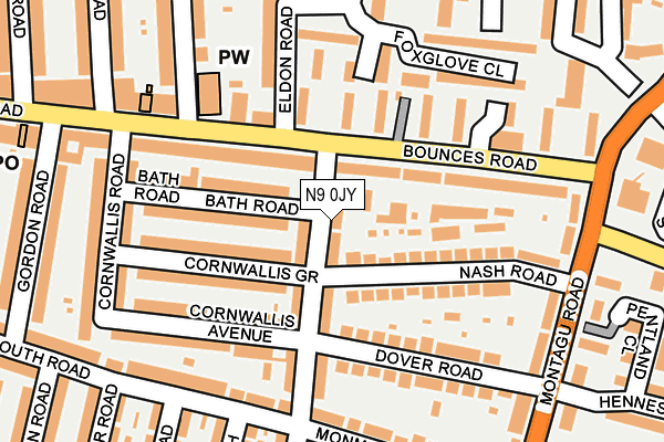 N9 0JY map - OS OpenMap – Local (Ordnance Survey) N9 0JY map - OS OpenMap – Local (Ordnance Survey)