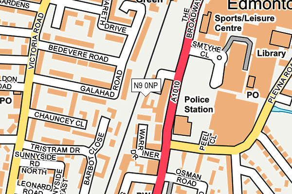 N9 0NP map - OS OpenMap – Local (Ordnance Survey) N9 0NP map - OS OpenMap – Local (Ordnance Survey)