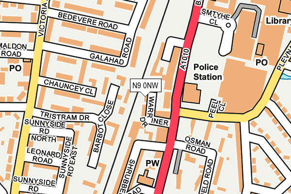 N9 0NW map - OS OpenMap – Local (Ordnance Survey) N9 0NW map - OS OpenMap – Local (Ordnance Survey)