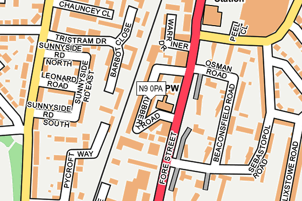 N9 0PA map - OS OpenMap – Local (Ordnance Survey) N9 0PA map - OS OpenMap – Local (Ordnance Survey)