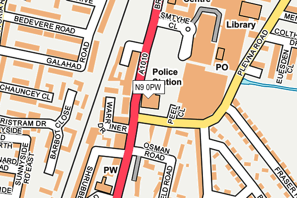 N9 0PW map - OS OpenMap – Local (Ordnance Survey) N9 0PW map - OS OpenMap – Local (Ordnance Survey)