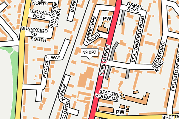 N9 0PZ map - OS OpenMap – Local (Ordnance Survey) N9 0PZ map - OS OpenMap – Local (Ordnance Survey)