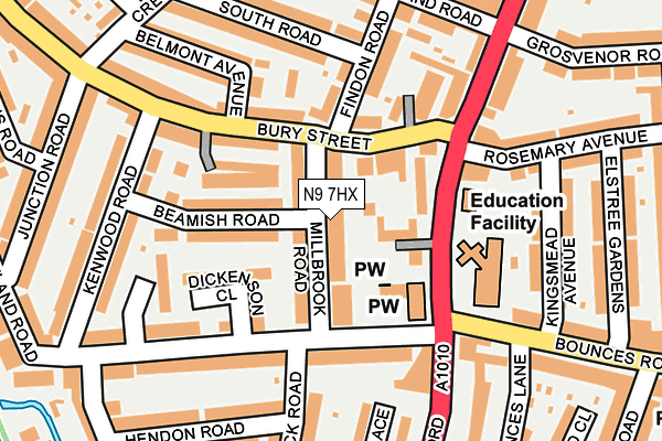 N9 7HX map - OS OpenMap – Local (Ordnance Survey) N9 7HX map - OS OpenMap – Local (Ordnance Survey)
