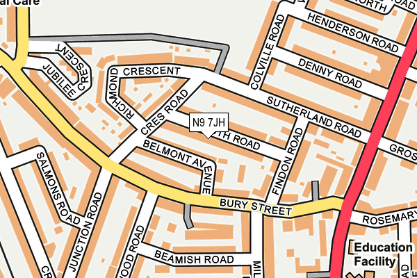 N9 7JH map - OS OpenMap – Local (Ordnance Survey) N9 7JH map - OS OpenMap – Local (Ordnance Survey)