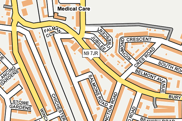 N9 7JR map - OS OpenMap – Local (Ordnance Survey) N9 7JR map - OS OpenMap – Local (Ordnance Survey)