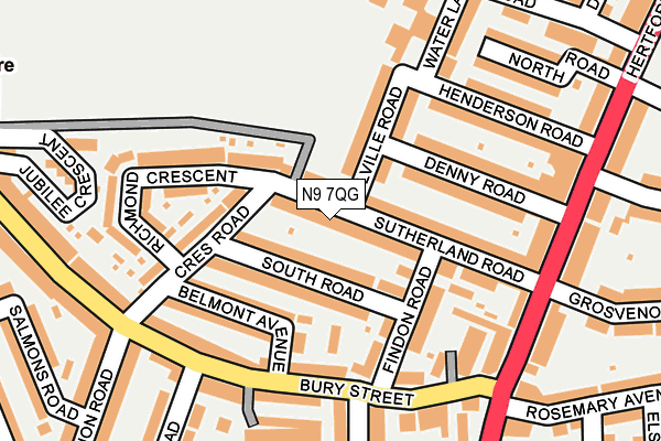 N9 7QG map - OS OpenMap – Local (Ordnance Survey) N9 7QG map - OS OpenMap – Local (Ordnance Survey)