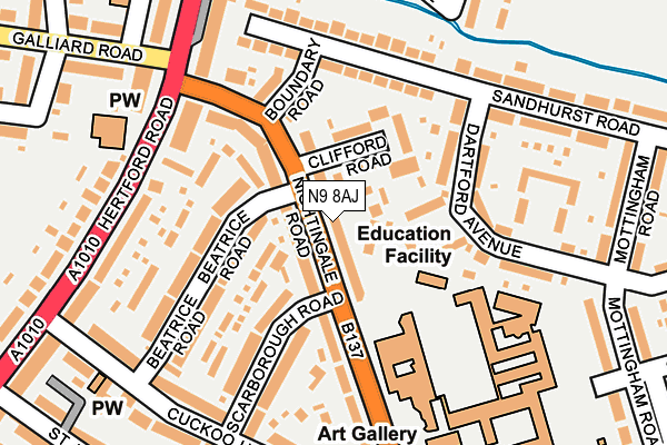 N9 8AJ map - OS OpenMap – Local (Ordnance Survey) N9 8AJ map - OS OpenMap – Local (Ordnance Survey)