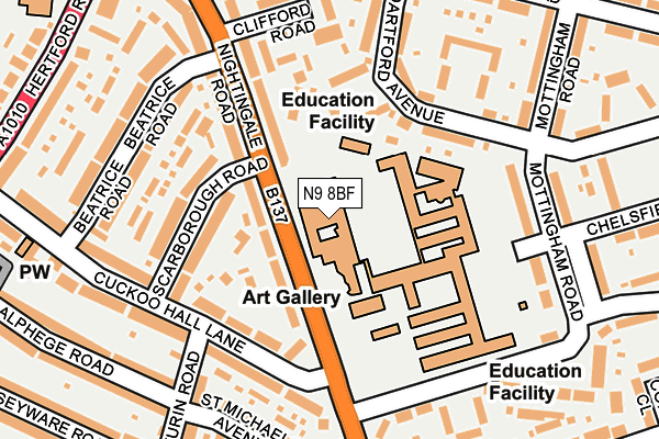 N9 8BF map - OS OpenMap – Local (Ordnance Survey)