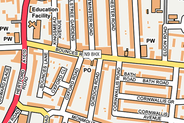 N9 8HX map - OS OpenMap – Local (Ordnance Survey) N9 8HX map - OS OpenMap – Local (Ordnance Survey)