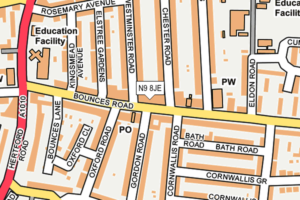 N9 8JE map - OS OpenMap – Local (Ordnance Survey) N9 8JE map - OS OpenMap – Local (Ordnance Survey)