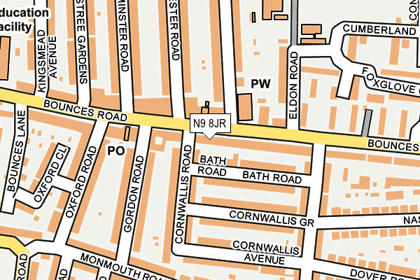 N9 8JR map - OS OpenMap – Local (Ordnance Survey) N9 8JR map - OS OpenMap – Local (Ordnance Survey)