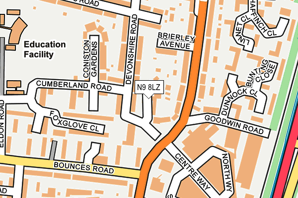 N9 8LZ map - OS OpenMap – Local (Ordnance Survey) N9 8LZ map - OS OpenMap – Local (Ordnance Survey)